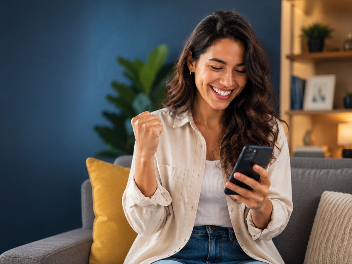 Persona usando una aplicación móvil, proyecto de conectividad fintech